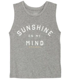 Spiritual Gangster Kids Girls Sunshine On My Mind Muscle Tank Heather Grey