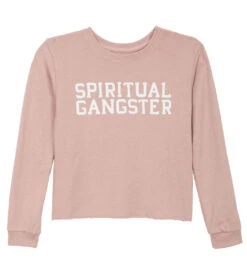 Spiritual Gangster Kids Girls SG Varsity Crop Yoga Sweatshirt