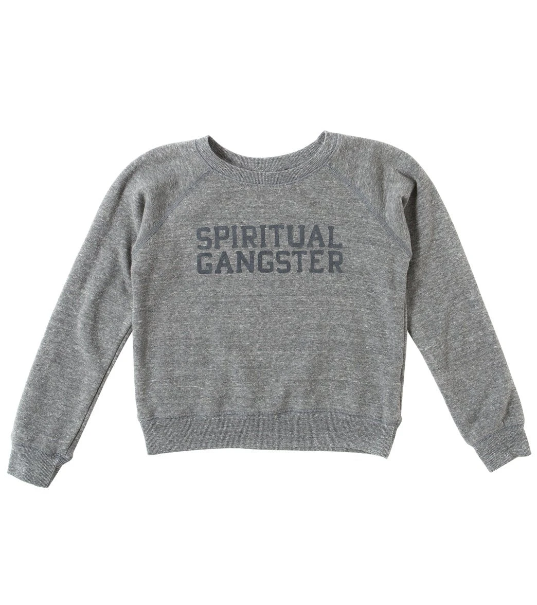 Spiritual Gangster Kids Varsity BF Yoga Sweatshirt Heather Grey - Image 2