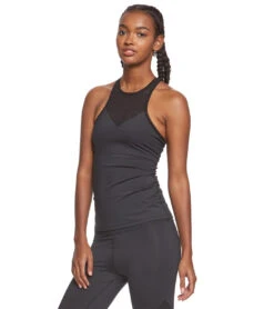 Beyond Yoga Cut It Close Mesh Yoga Tank Top Black