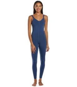 Everyday Yoga Radiant Solid Strappy Back Long Leotard 28" True Navy