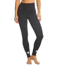 Beyond Yoga Palm Tree High Waisted Midi Yoga Leggings Jet Black