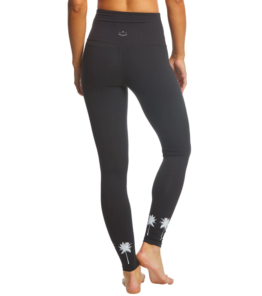 Beyond Yoga Palm Tree High Waisted Midi Yoga Leggings Jet Black - Image 2