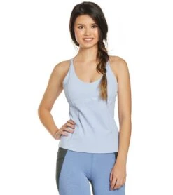 PrAna Momento Yoga Top Blue Sheen