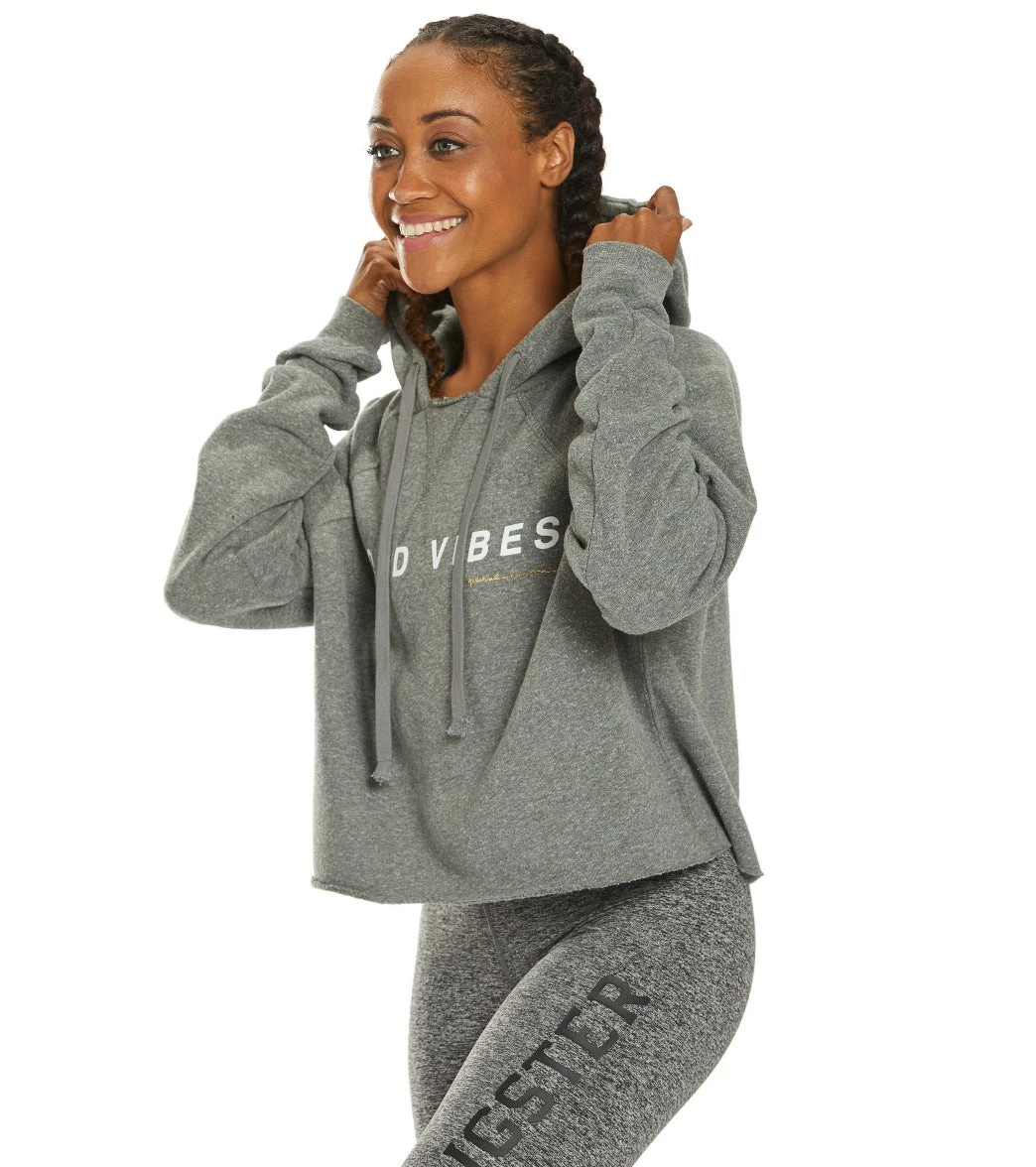 Spiritual Gangster Good Vibes Stella Rocker Hoodie Medium Heather Grey - Image 4