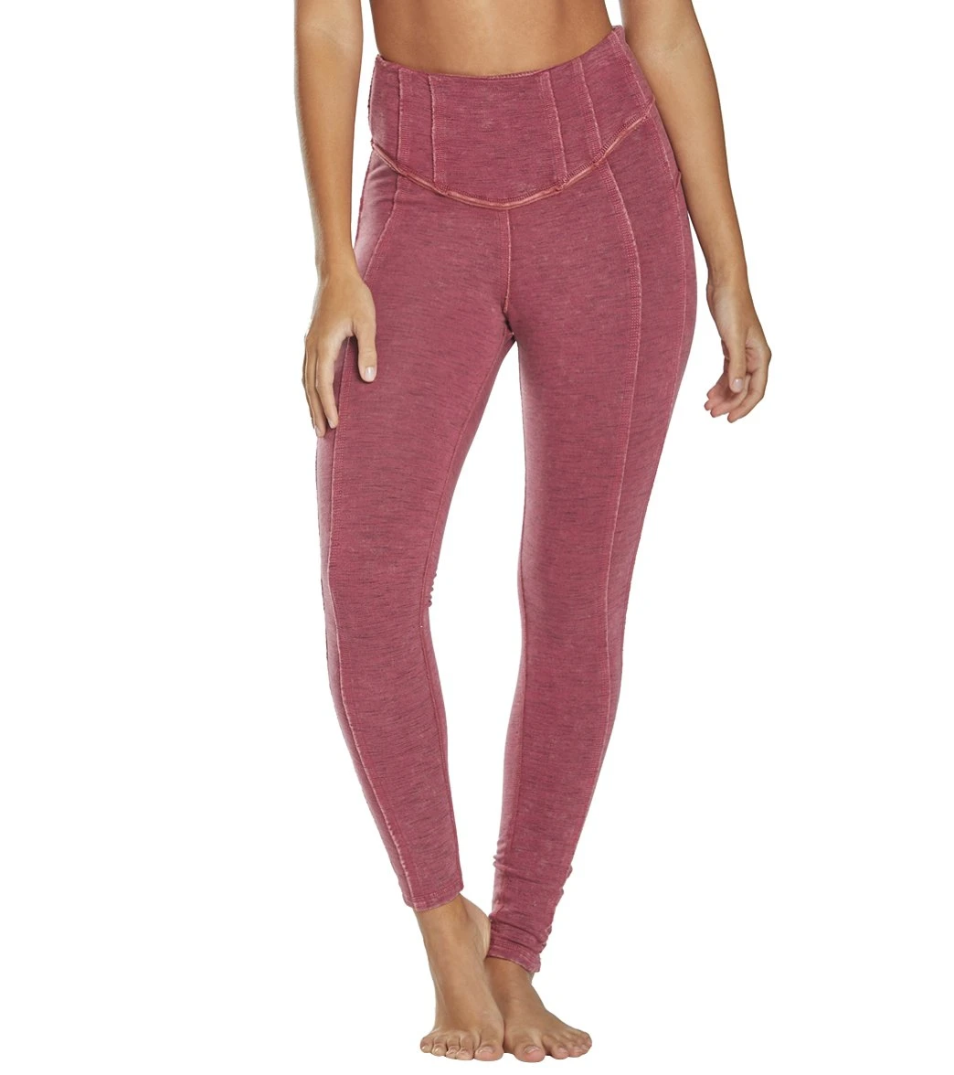 Free People Hybrid Yoga Leggings Dark Pink - Image 6