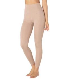 Beyond Yoga Heather Rib High Waisted 7/8 Yoga Leggings Desert Suede Heather