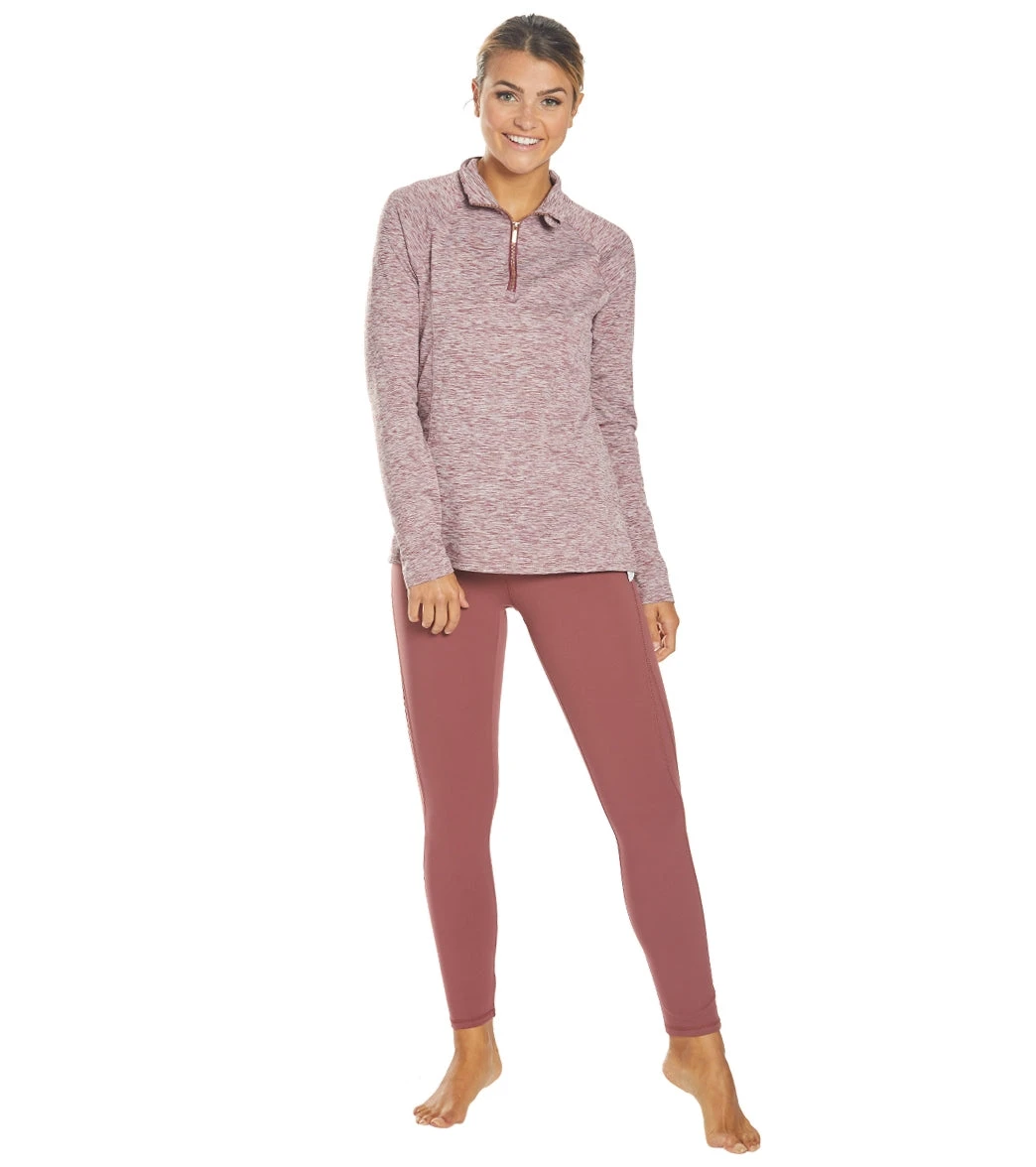 Balance Collection 1/4 Zip After Yoga Pullover Heather Amaranth - Image 3