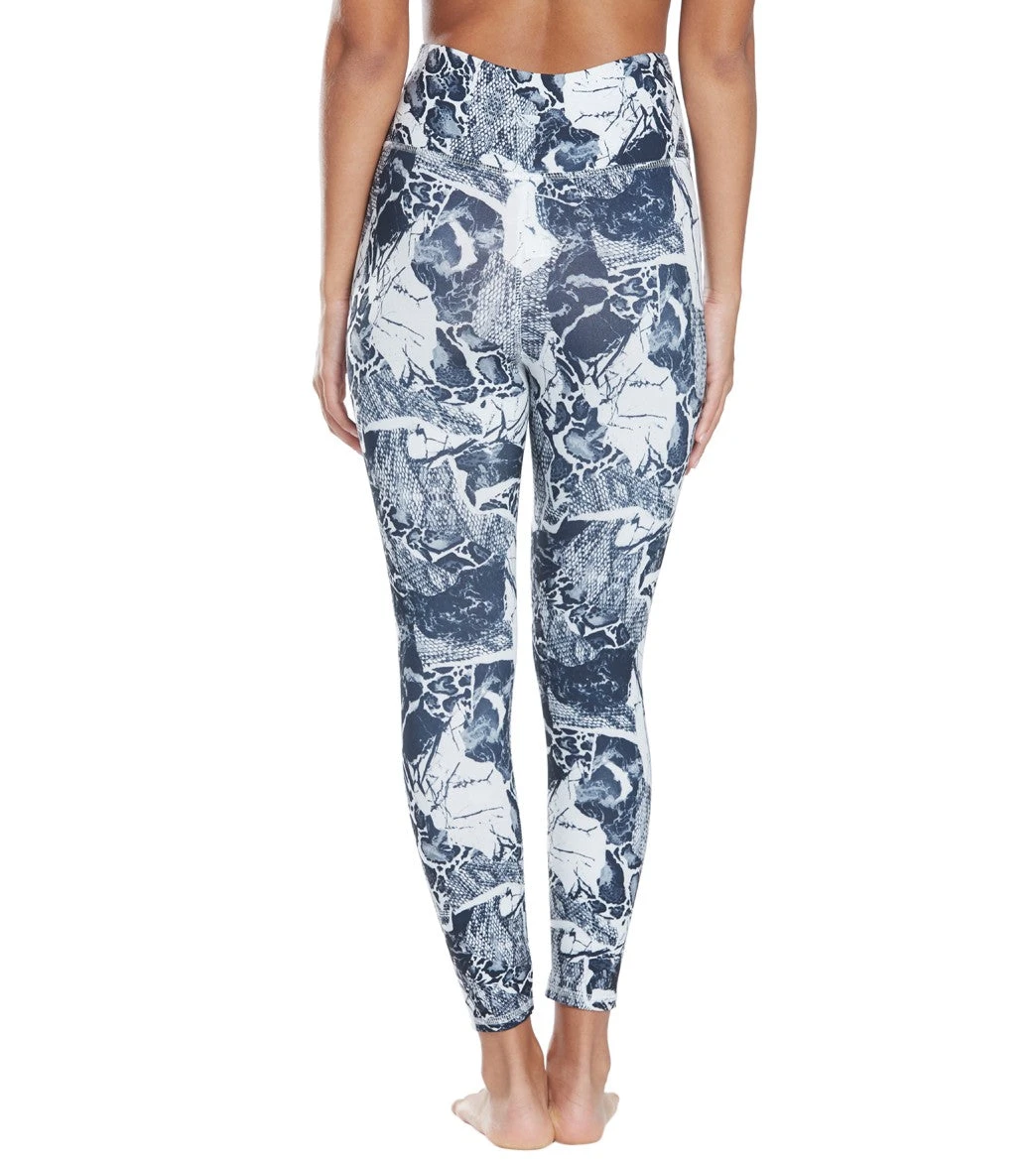 Marika High Waisted Printed Yoga Capris Black And White Torn Animal Print - Image 2