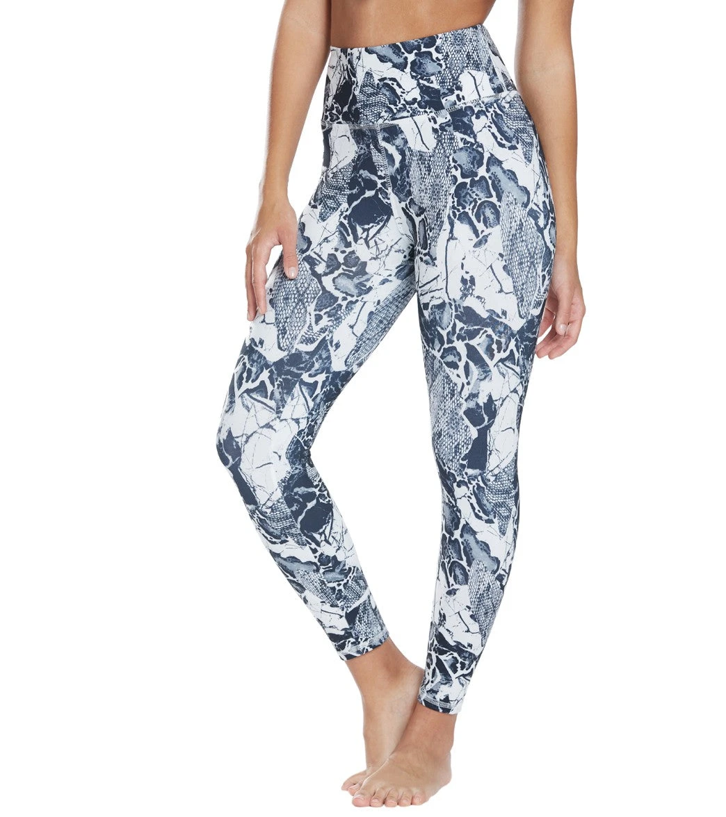 Marika High Waisted Printed Yoga Capris Black And White Torn Animal Print - Image 4