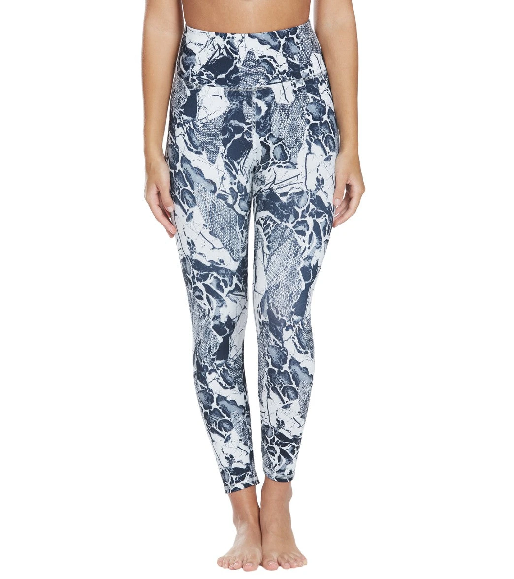 Marika High Waisted Printed Yoga Capris Black And White Torn Animal Print - Image 5