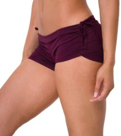 Onzie Side String Yoga Shorts Aubergine
