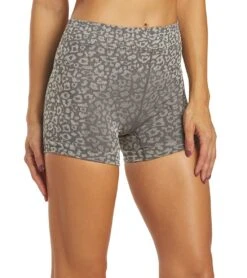 Free People Movement Leopard Yoga Shorts Carbon