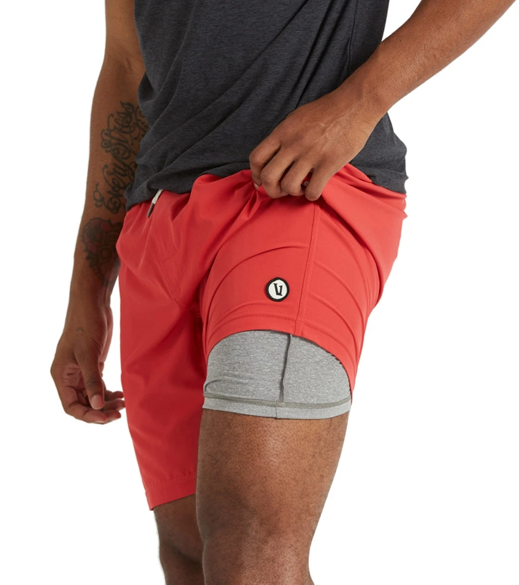 Vuori Men's Kore Yoga Shorts Melon - Image 4