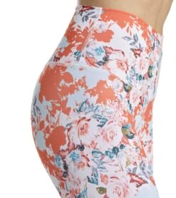 DYI Printed Signature 7/8 Yoga Leggings Nectarine Floral