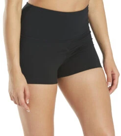 Everyday Yoga Uphold Solid High Waisted Hot Yoga Shorts 1" Black