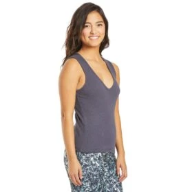 Hard Tail Deep V Yoga Tank Top Storm