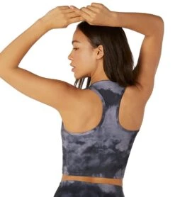 Beyond Yoga Lux First Class Cropped Yoga Tank Gray Smoke