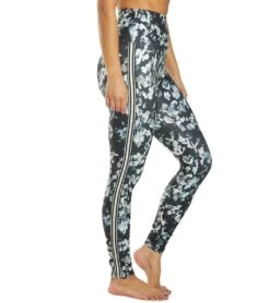 Marika Joanne Track Yoga Leggings Black Chopped Floral