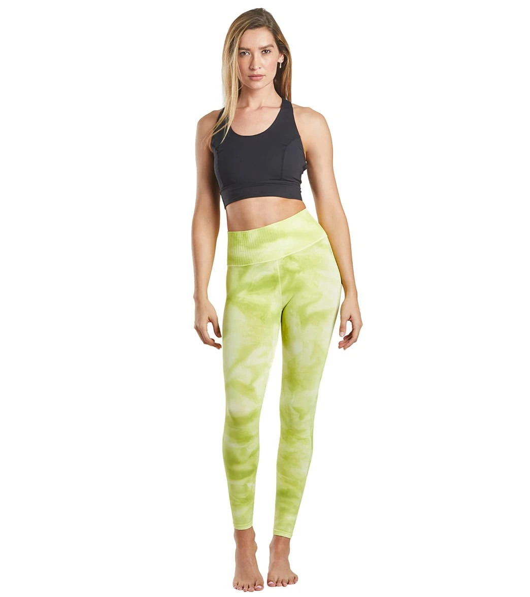 Free People Good Karma Tie Dye Yoga Leggings Lime - Image 3