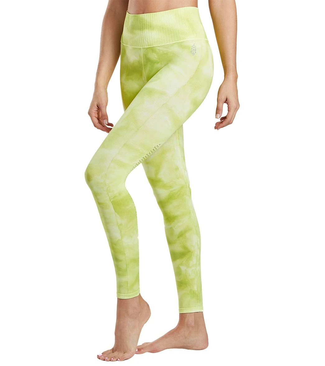 Free People Good Karma Tie Dye Yoga Leggings Lime - Image 4