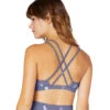Beyond Yoga Tropical Double Back Yoga Sports Bra Dusty Violet Iridescent Clear Pineapples