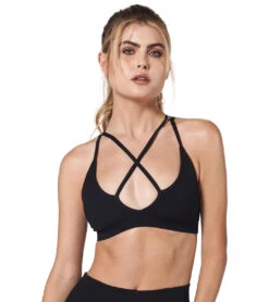 NUX Triple Threat Yoga Sports Bra Black