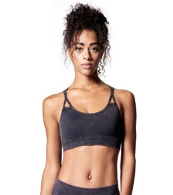 NUX Levitate Seamless Mineral Wash Yoga Sports Bra Black Wash