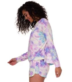 Onzie High Low After Yoga Sweatshirt Neon Tie Dye