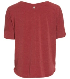 PrAna Rogue Short Sleeve Yoga Top Spiced Wine