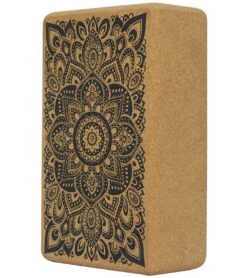 Yoga Design Lab Mandala Cork Yoga Block 3 Inch Mandala Black