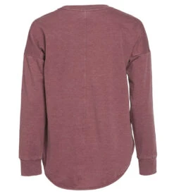 Balance Collection Leanne Peached Fleece Pullover Plum Wine