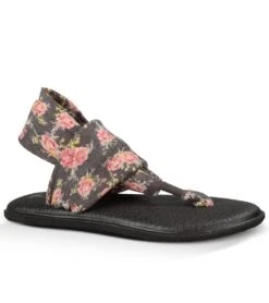 Sanuk Yoga Sling 2 Prints Sandal Charcoal Floral