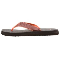Sanuk Women's Yoga Mat Webbing Flip Flop Hot Coral/Slate Blue