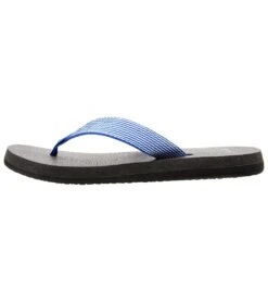 Sanuk Women's Yoga Mat Webbing Flip Flop Deep Blue/Off White