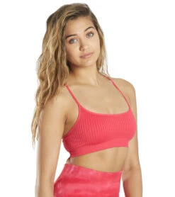 Spiritual Gangster Wide Rib Scoop Bra Candy Apple