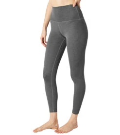 Beyond Yoga Heather Rib High Waisted 7/8 Yoga Leggings Smoke Gray Heather