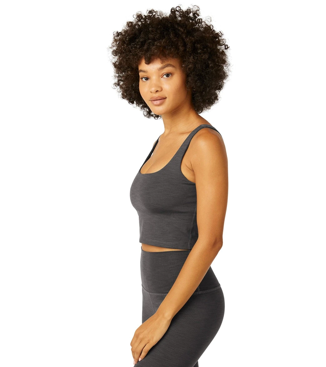 Beyond Yoga Keep It Simple Heather Rib Cropped Tank - Image 2