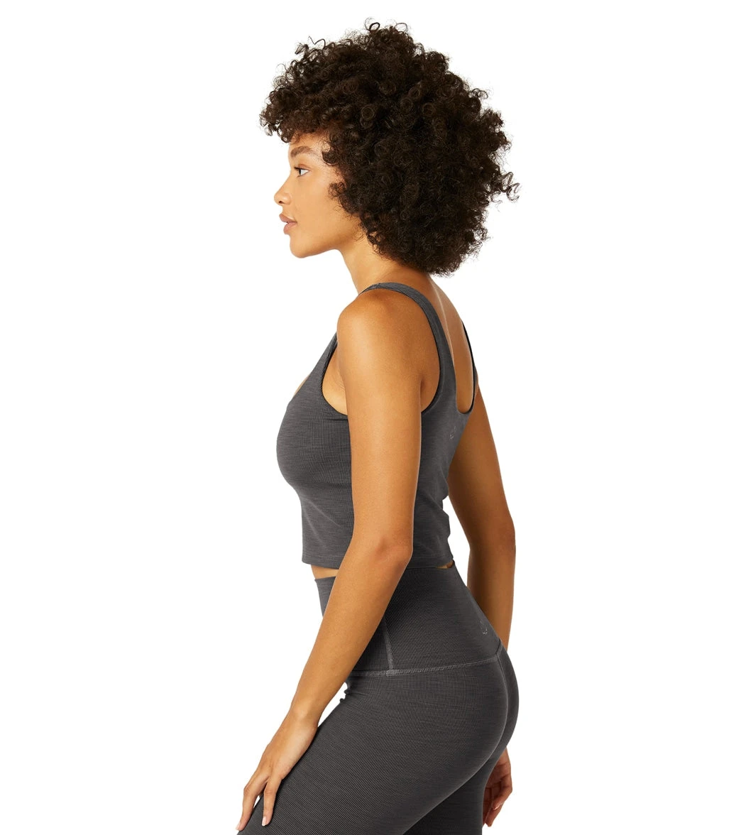 Beyond Yoga Keep It Simple Heather Rib Cropped Tank - Image 4