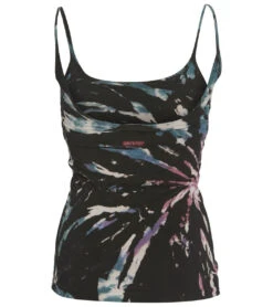Hard Tail Scoop Back Yoga Tank Berry Black Tie Dye