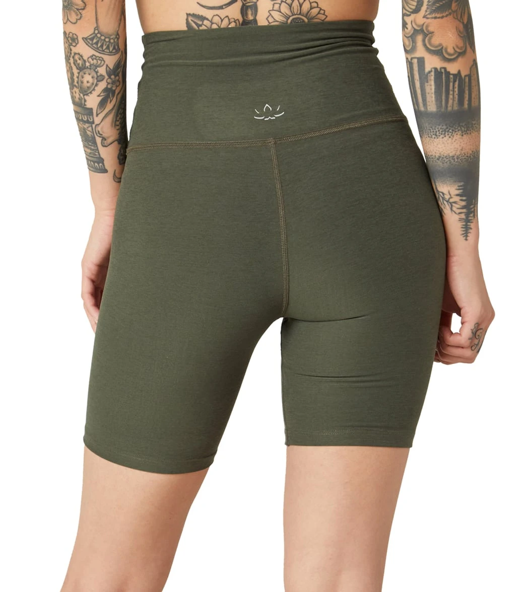 Beyond Yoga Spacedye High Waisted Biker Yoga Shorts Eden Green Heather