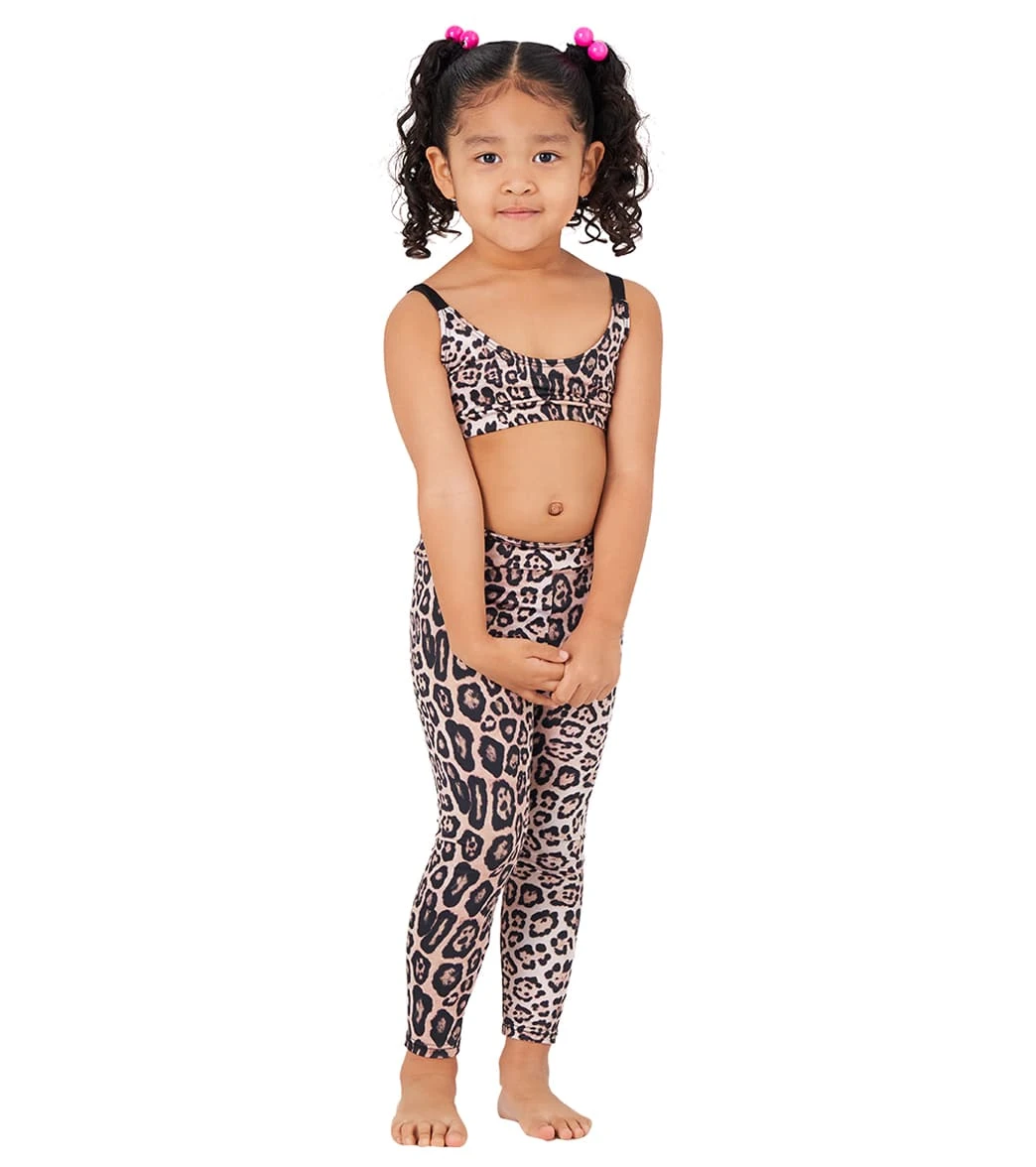 Onzie Girl's Elastic Yoga Sports Bra Leopard - Image 3