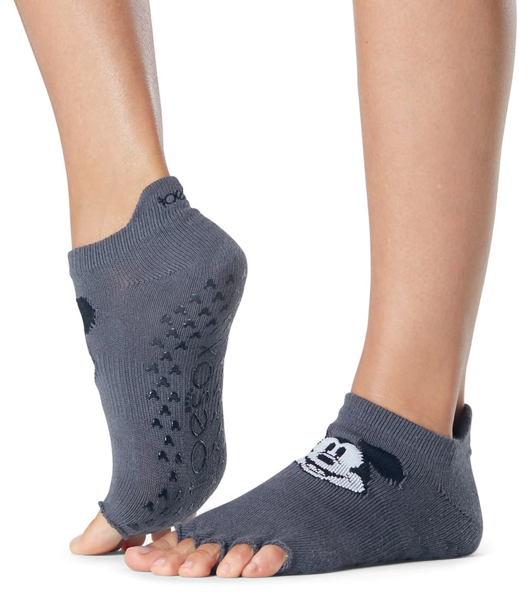 Toesox Grip Half Toe Low Rise Socks Classic Mickey