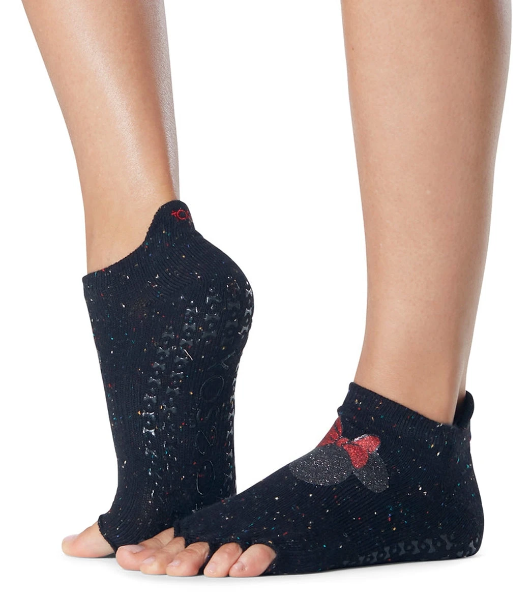 Toesox Grip Half Toe Low Rise Socks Confetti Minnie