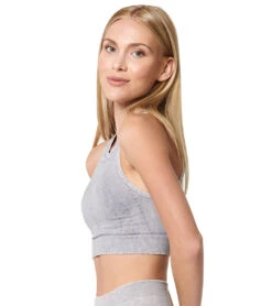 NUX One By One Mineral Wash Crop Top Stone Wash