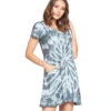 Yak & Yeti Dress Tie Dye Textured Fabric With Pockets Gray