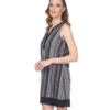 Yak & Yeti Dress Striped Tribal Print Loose Fit Gray