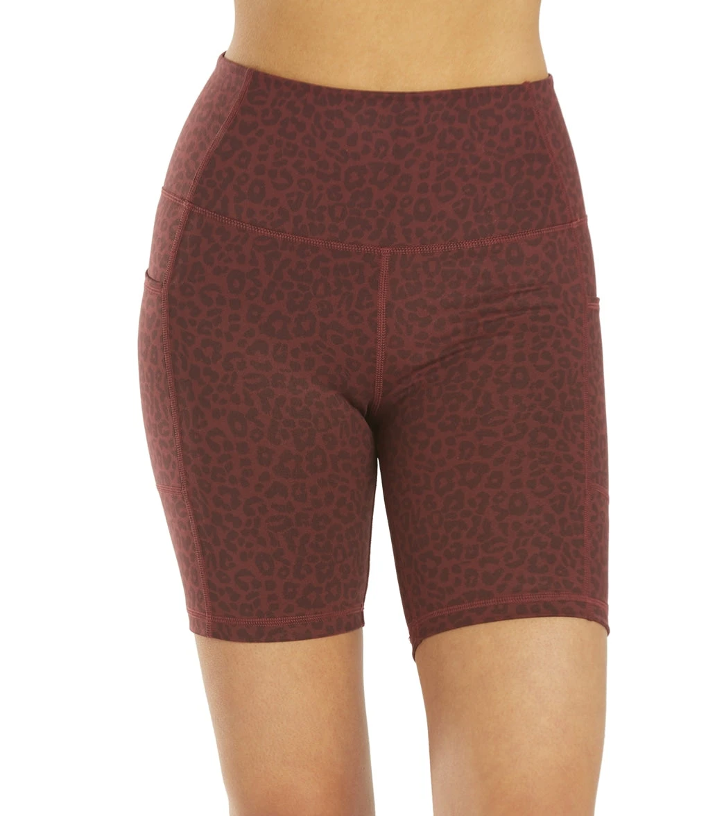 Everyday Yoga Uphold Cheetah High Waisted Biker Shorts With Pockets 7"