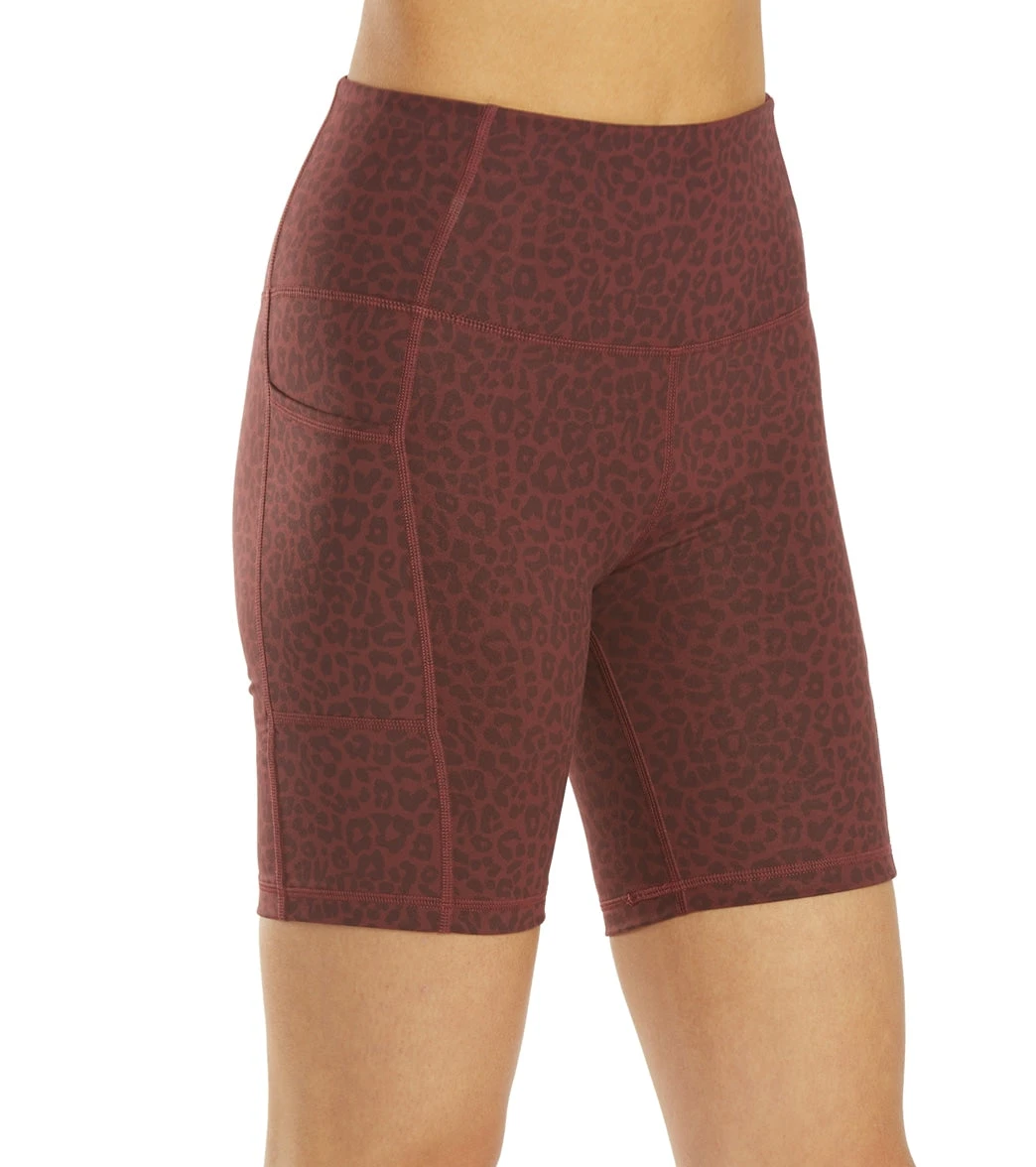 Everyday Yoga Uphold Cheetah High Waisted Biker Shorts With Pockets 7" - Image 2