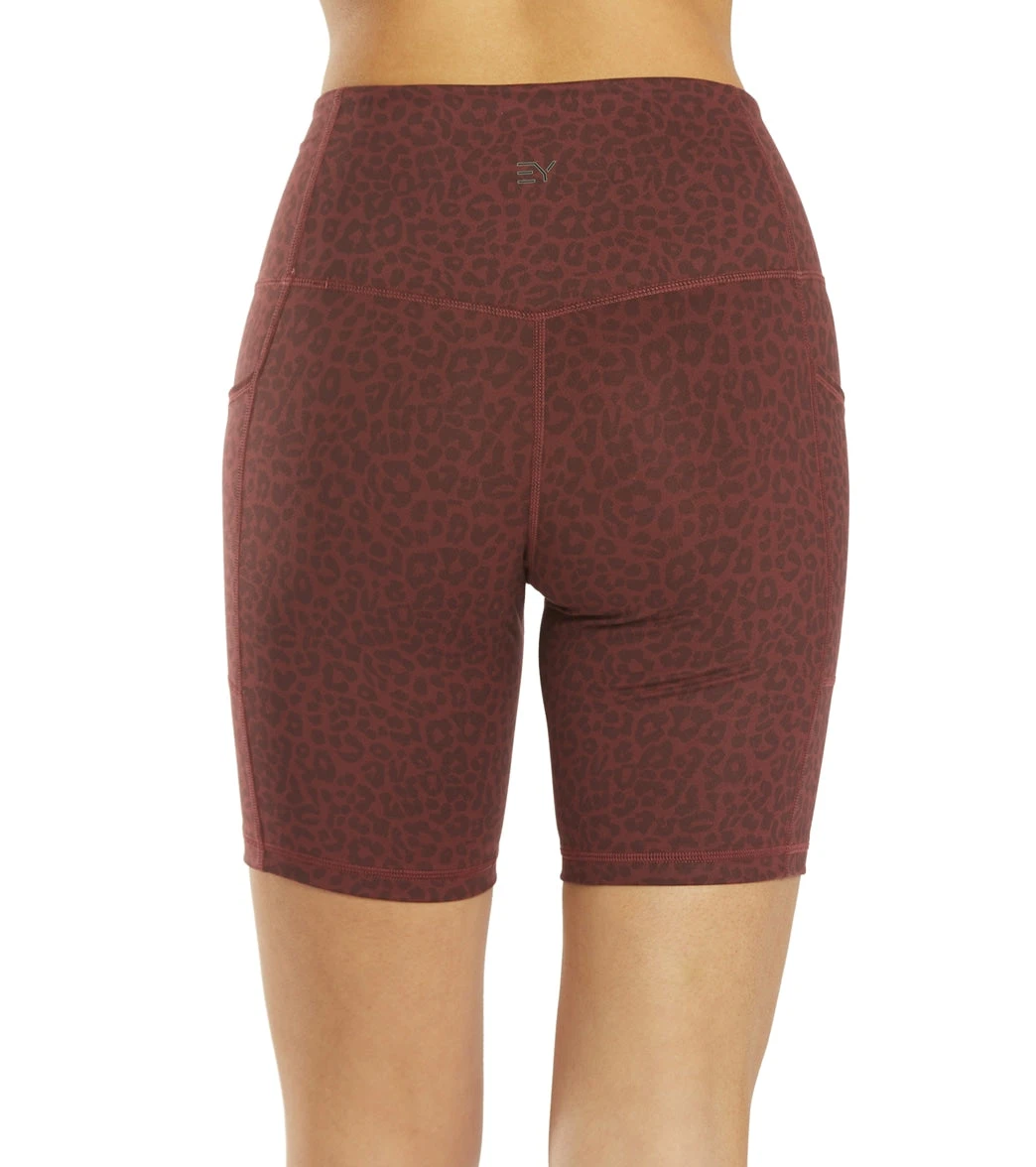 Everyday Yoga Uphold Cheetah High Waisted Biker Shorts With Pockets 7" - Image 3